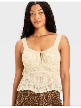 Future Collective Women's Gathered Corset Top - Cream